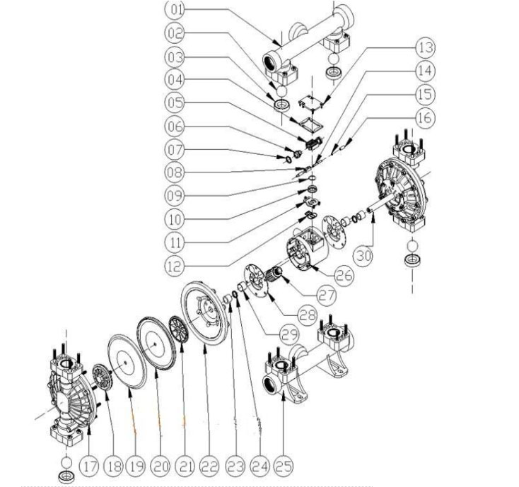 隔膜泵內(nèi)部結(jié)構圖