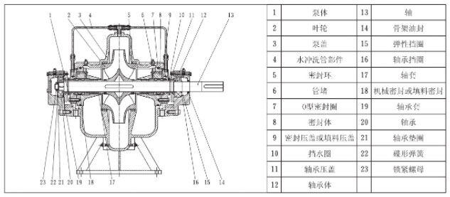 雙吸泵結(jié)構(gòu)示意圖