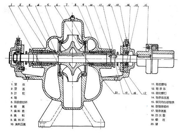 單級雙吸離心泵的結(jié)構(gòu)圖片