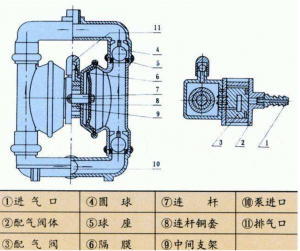 氣動隔膜泵結(jié)構(gòu)圖